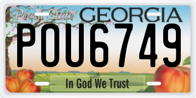 GA license plate POU6749