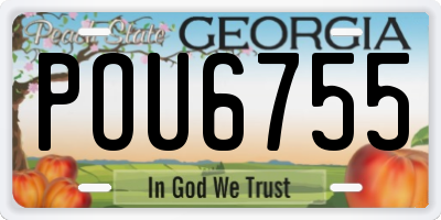 GA license plate POU6755