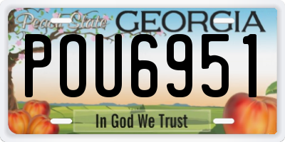 GA license plate POU6951