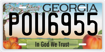 GA license plate POU6955