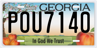 GA license plate POU7140
