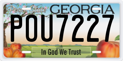GA license plate POU7227