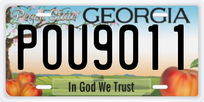 GA license plate POU9011