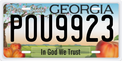 GA license plate POU9923