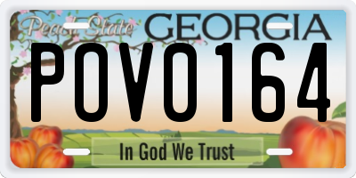GA license plate POV0164