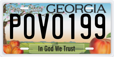 GA license plate POV0199