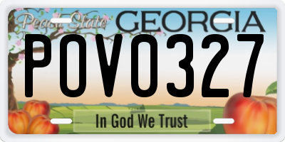 GA license plate POV0327