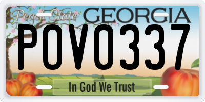 GA license plate POV0337