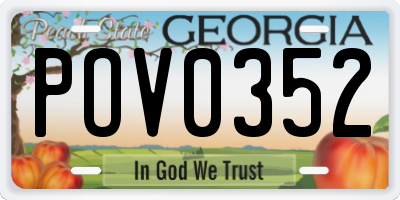 GA license plate POV0352
