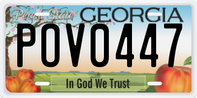 GA license plate POV0447