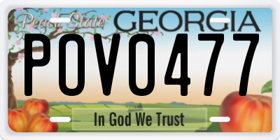 GA license plate POV0477