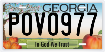 GA license plate POV0977