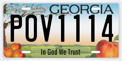 GA license plate POV1114