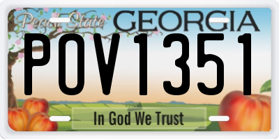 GA license plate POV1351