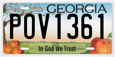 GA license plate POV1361