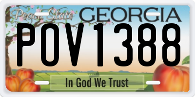 GA license plate POV1388