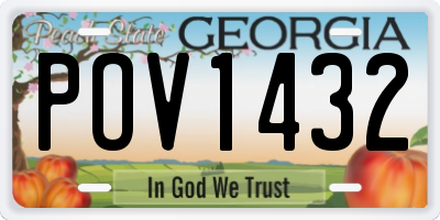 GA license plate POV1432