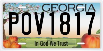 GA license plate POV1817