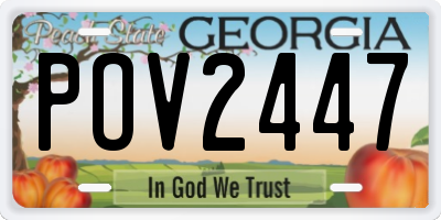 GA license plate POV2447