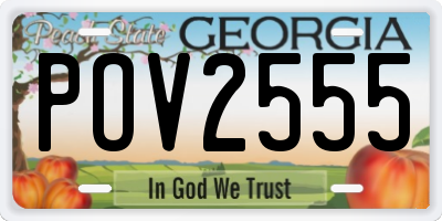 GA license plate POV2555
