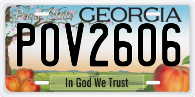 GA license plate POV2606