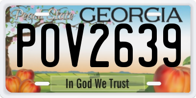 GA license plate POV2639