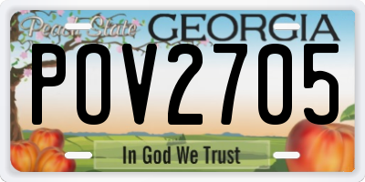 GA license plate POV2705