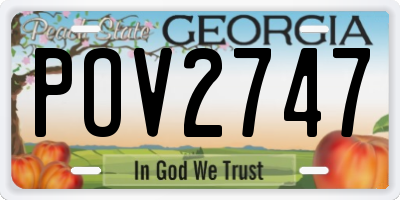 GA license plate POV2747