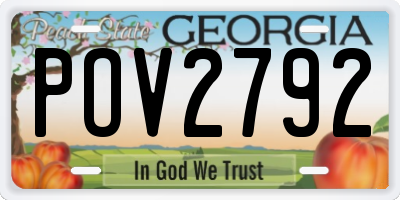 GA license plate POV2792
