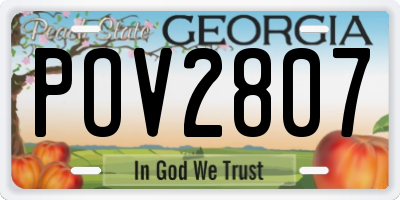 GA license plate POV2807