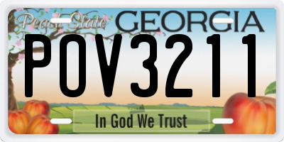 GA license plate POV3211