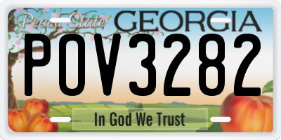 GA license plate POV3282