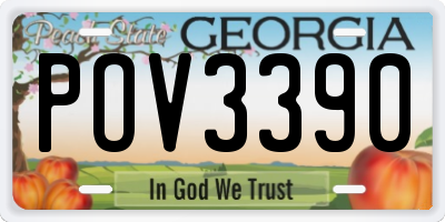 GA license plate POV3390
