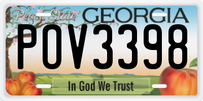 GA license plate POV3398