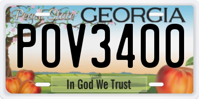 GA license plate POV3400