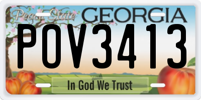 GA license plate POV3413