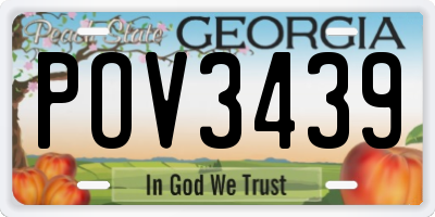 GA license plate POV3439