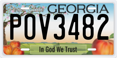 GA license plate POV3482
