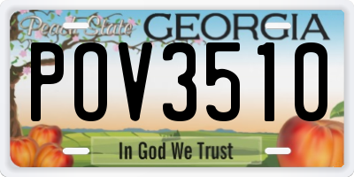 GA license plate POV3510
