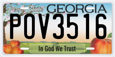 GA license plate POV3516