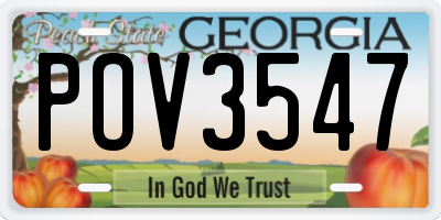 GA license plate POV3547