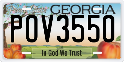 GA license plate POV3550