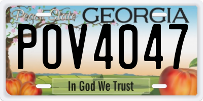 GA license plate POV4047
