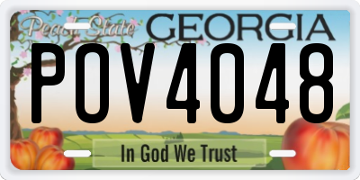 GA license plate POV4048