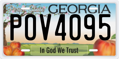 GA license plate POV4095