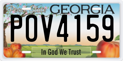 GA license plate POV4159