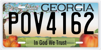 GA license plate POV4162