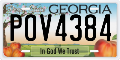 GA license plate POV4384