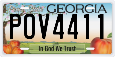 GA license plate POV4411
