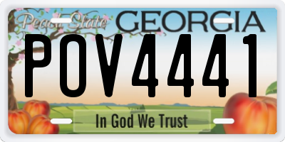 GA license plate POV4441